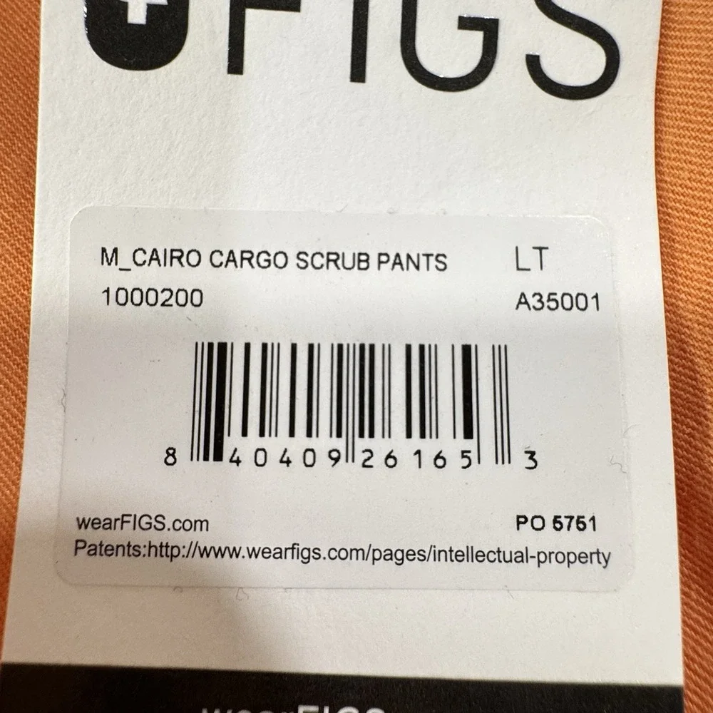Figs Cairo Cargo Men's Sz LT NWT Orange Creamsicle Scrub Pants